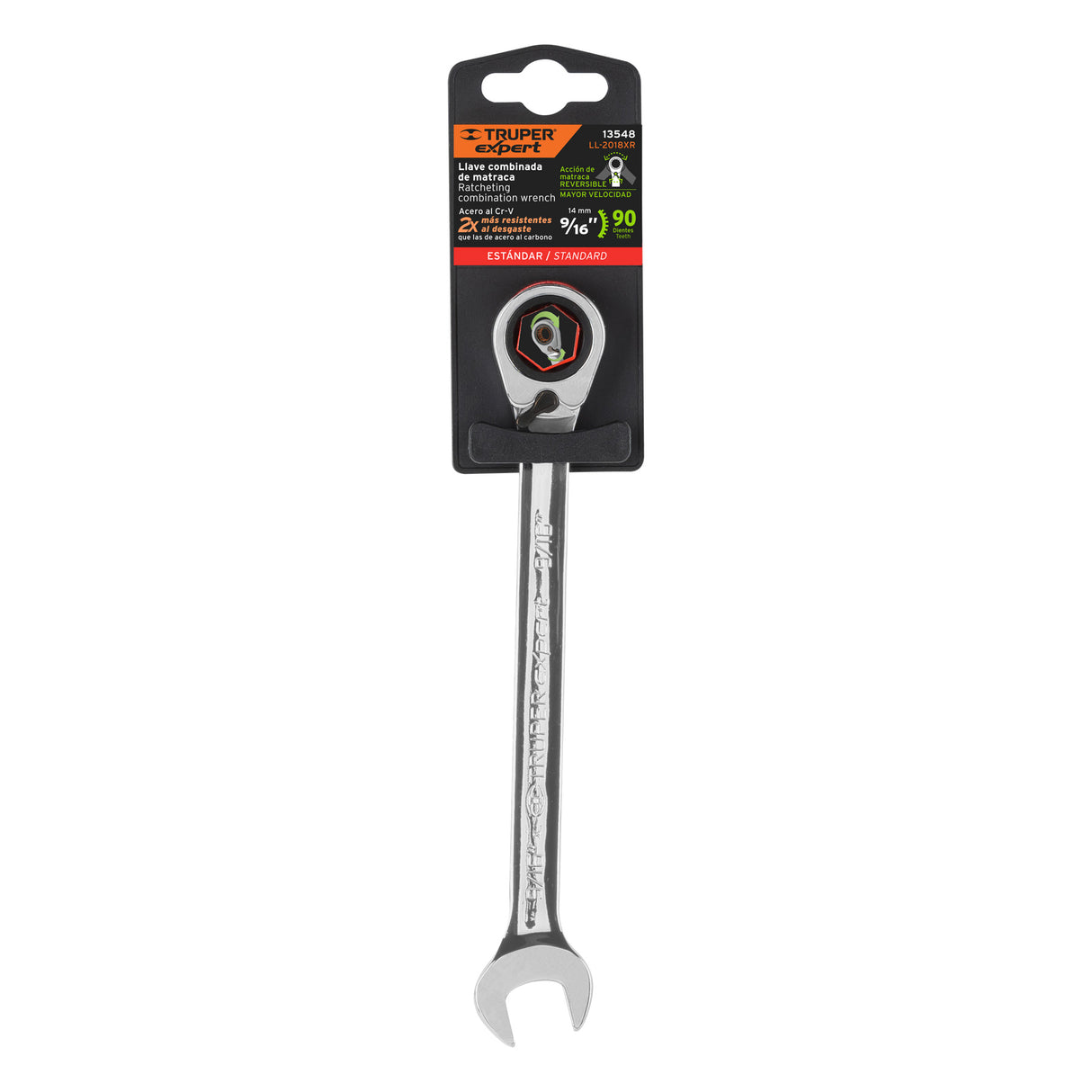 Llave Combinada Matraca Reversible 9/16'X188 mm Largo, Expert
