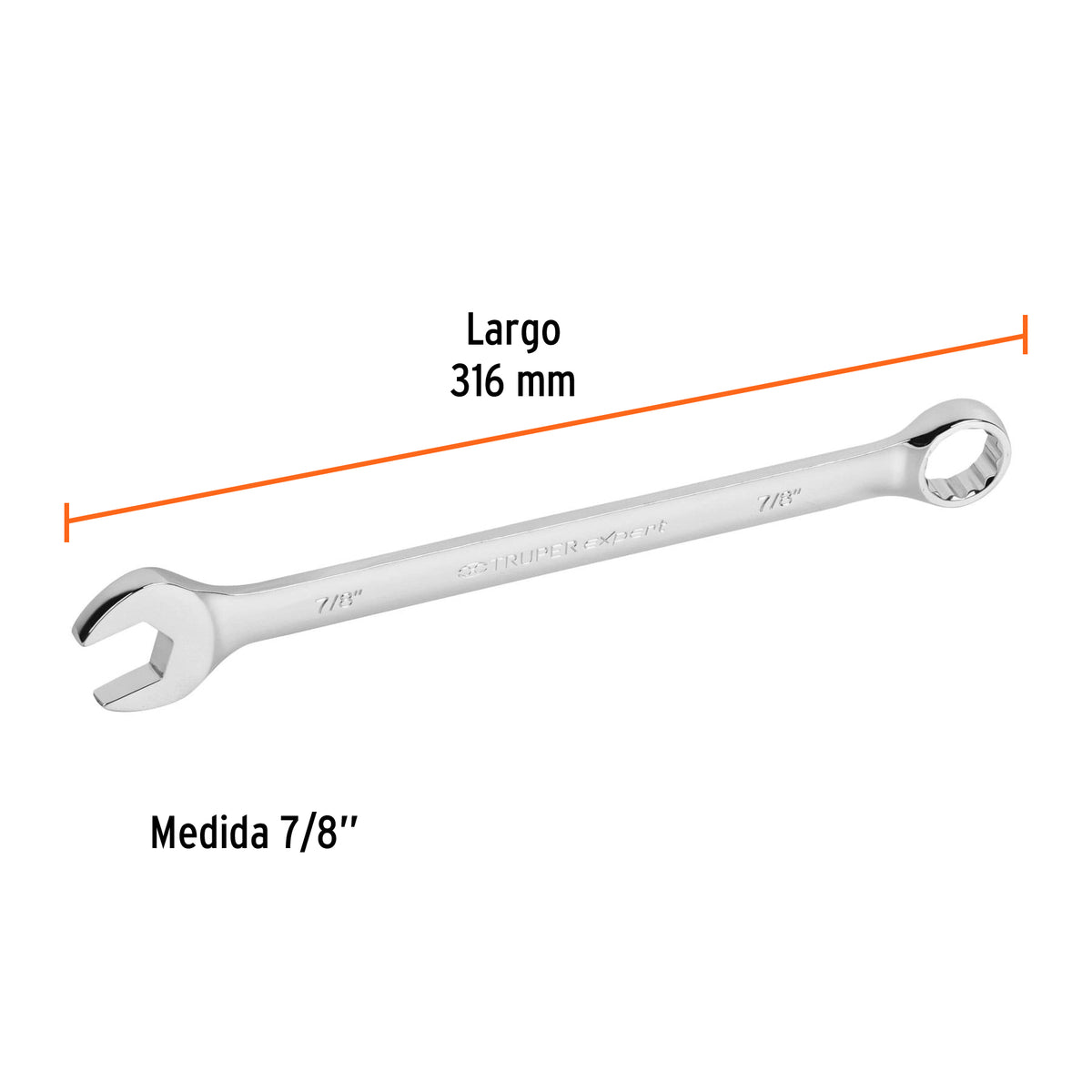 Llave Combinada Extralarga 7/8' X 316 mm de Largo, Expert