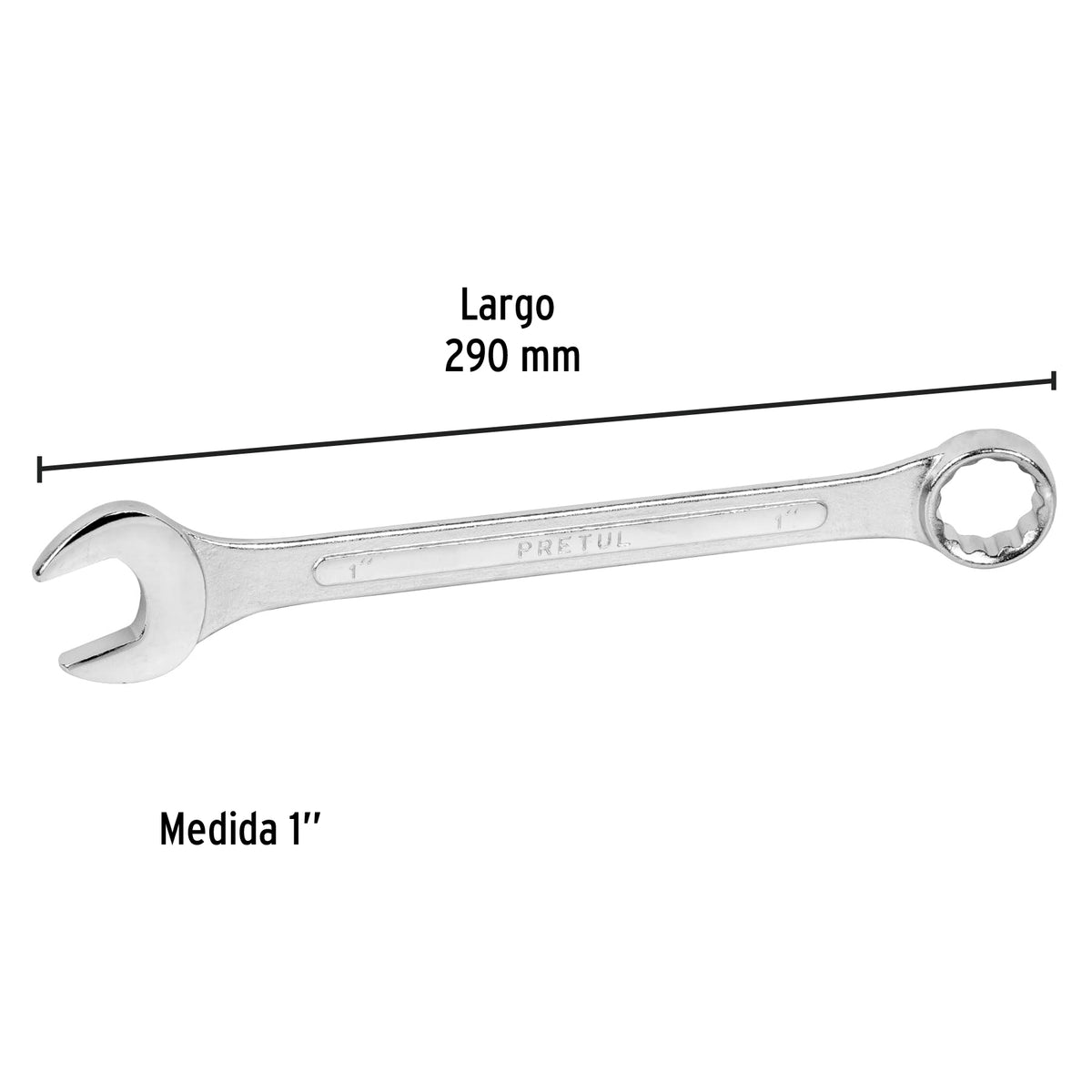 Llave Combinada 1' X 290 mm de Largo, Pretul