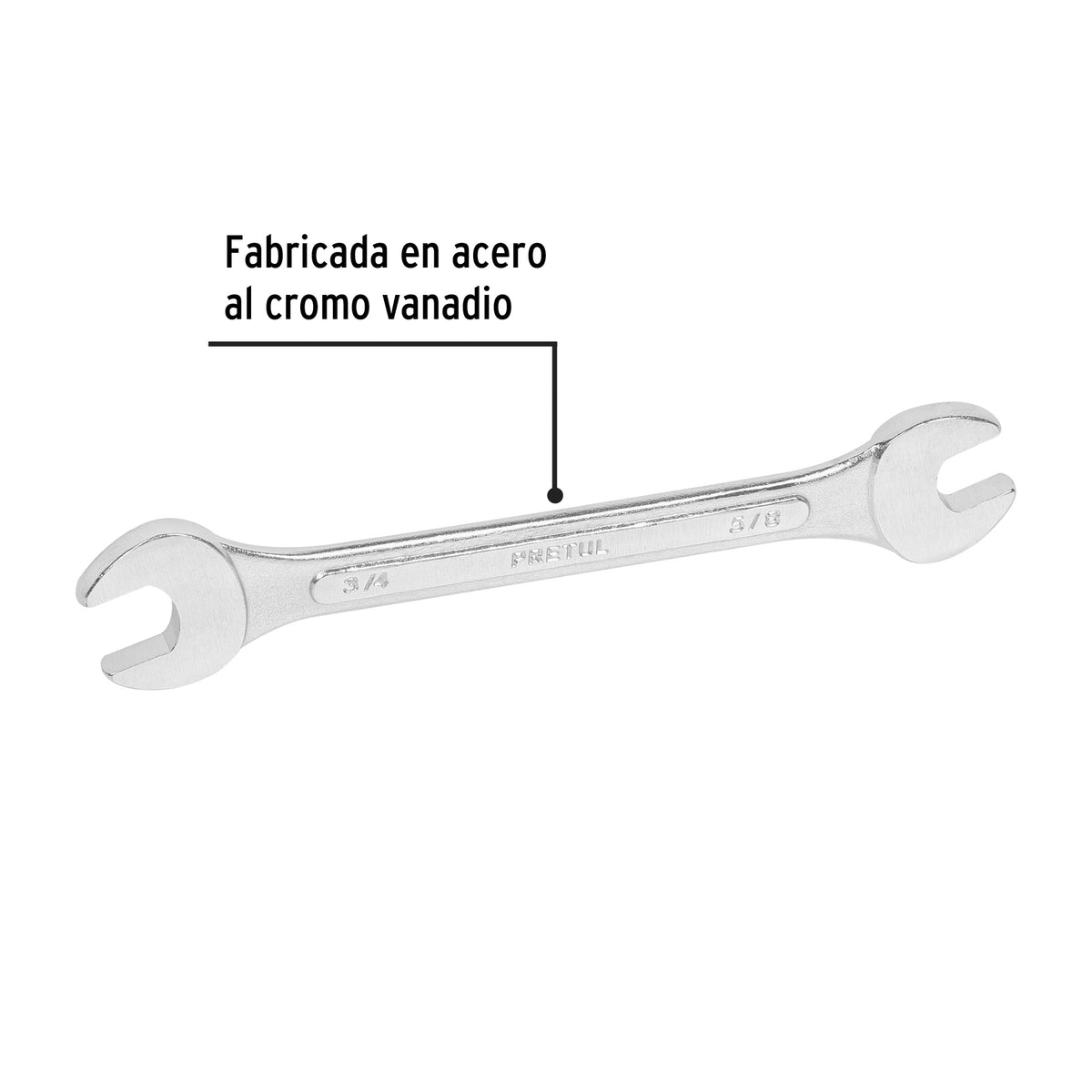 Llave Española, 5/8 X 3/4' X 221 mm de Largo, Pretul