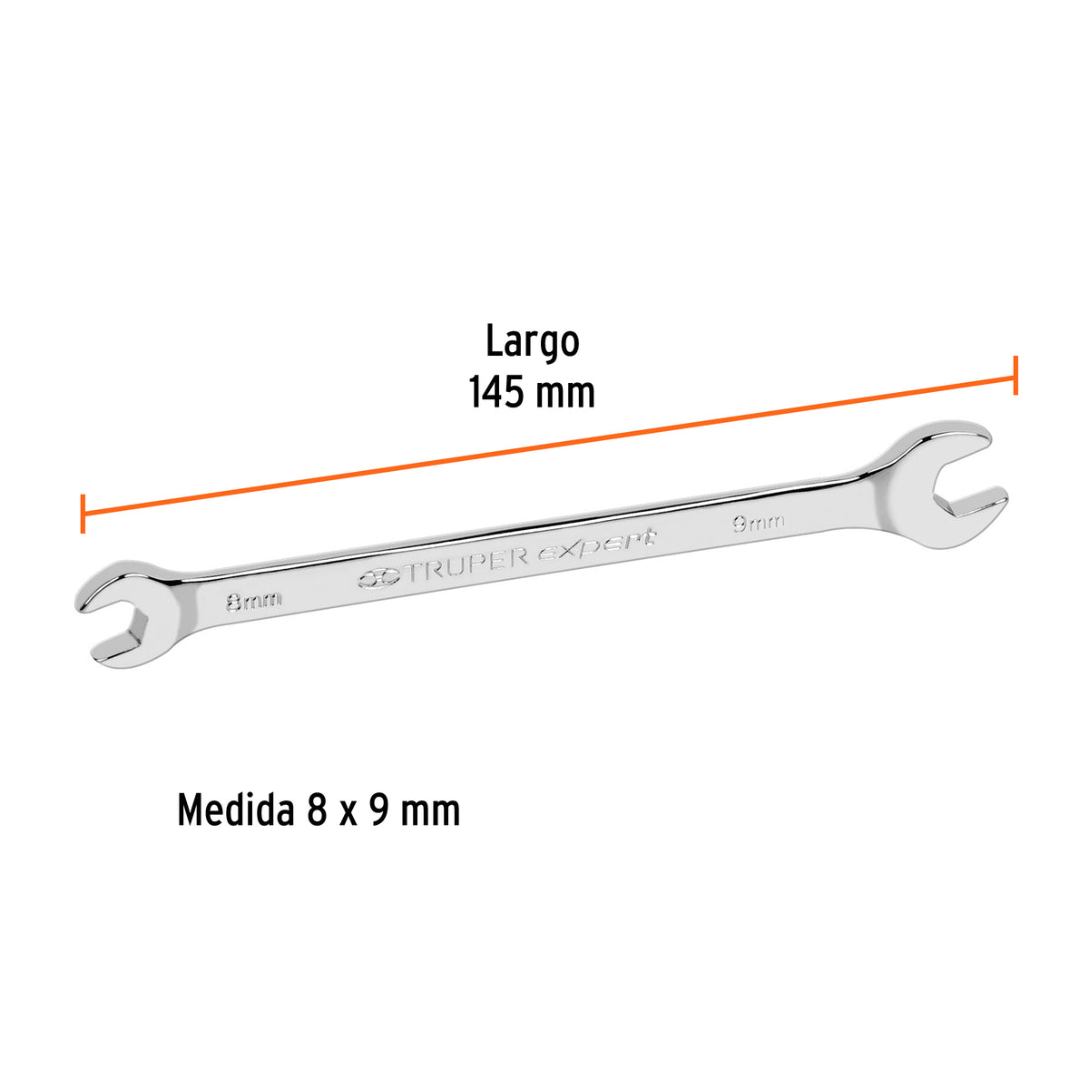 Llave Española 8 X 9 mm X 145 mm de Largo, Truper Expert