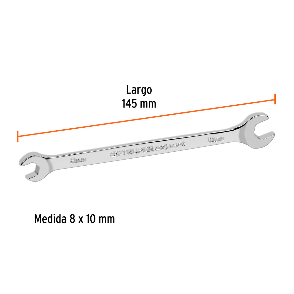 Llave Española 8 X 10 X 145 mm de Largo, Truper Expert