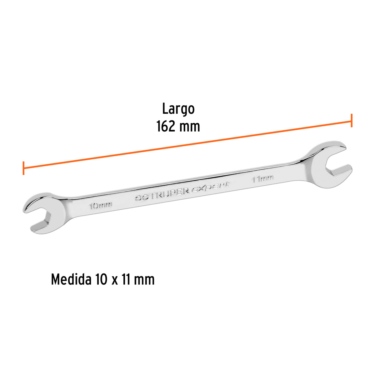 Llave Española 10 X 11 X 162 mm de Largo, Truper Expert