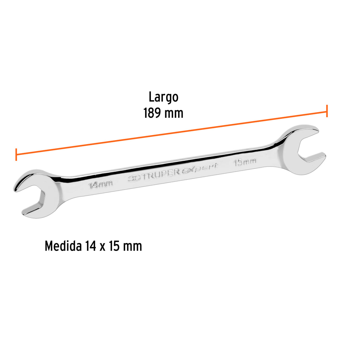Llave Española 14 X 15 X 189 mm de Largo, Truper Expert