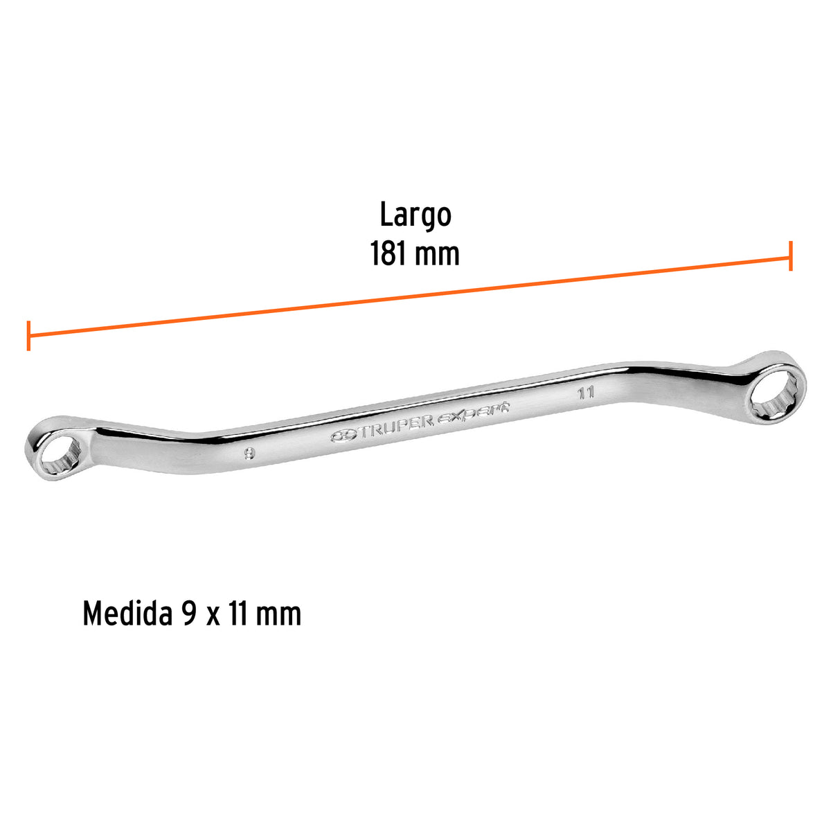 Llave de Estrías 9 X 11 X 181 mm Largo, Truper Expert
