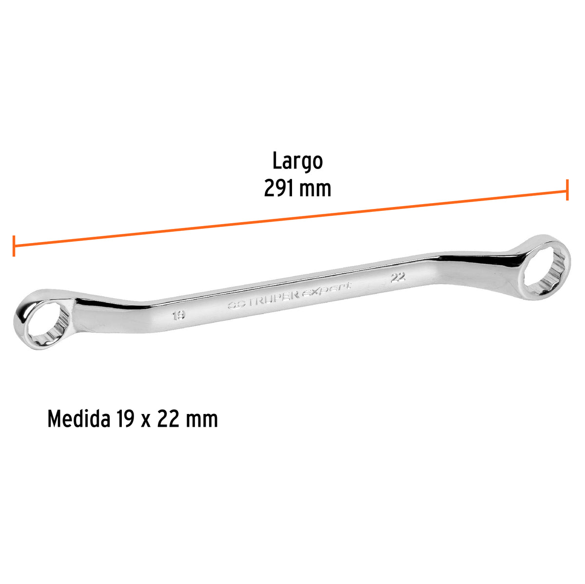 Llave de Estrías 19 X 22 X 291 mm Largo, Truper Expert