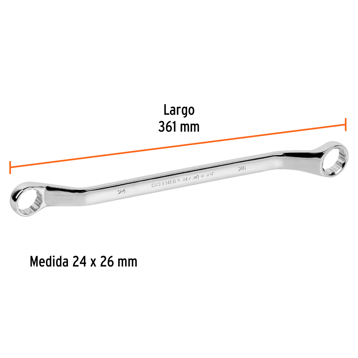 Llave de Estrías 24 X 26 X 361 mm Largo, Truper Expert