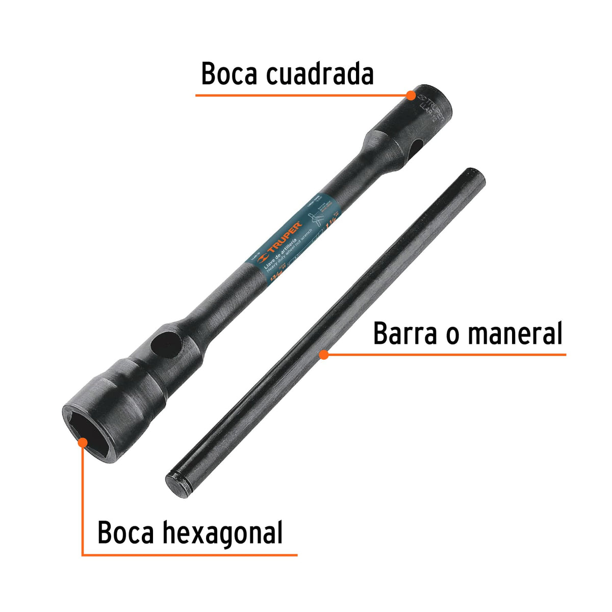 Llave de Artillería 13/16 X 1-1/2' Boca Cuadrada y Hexagonal
