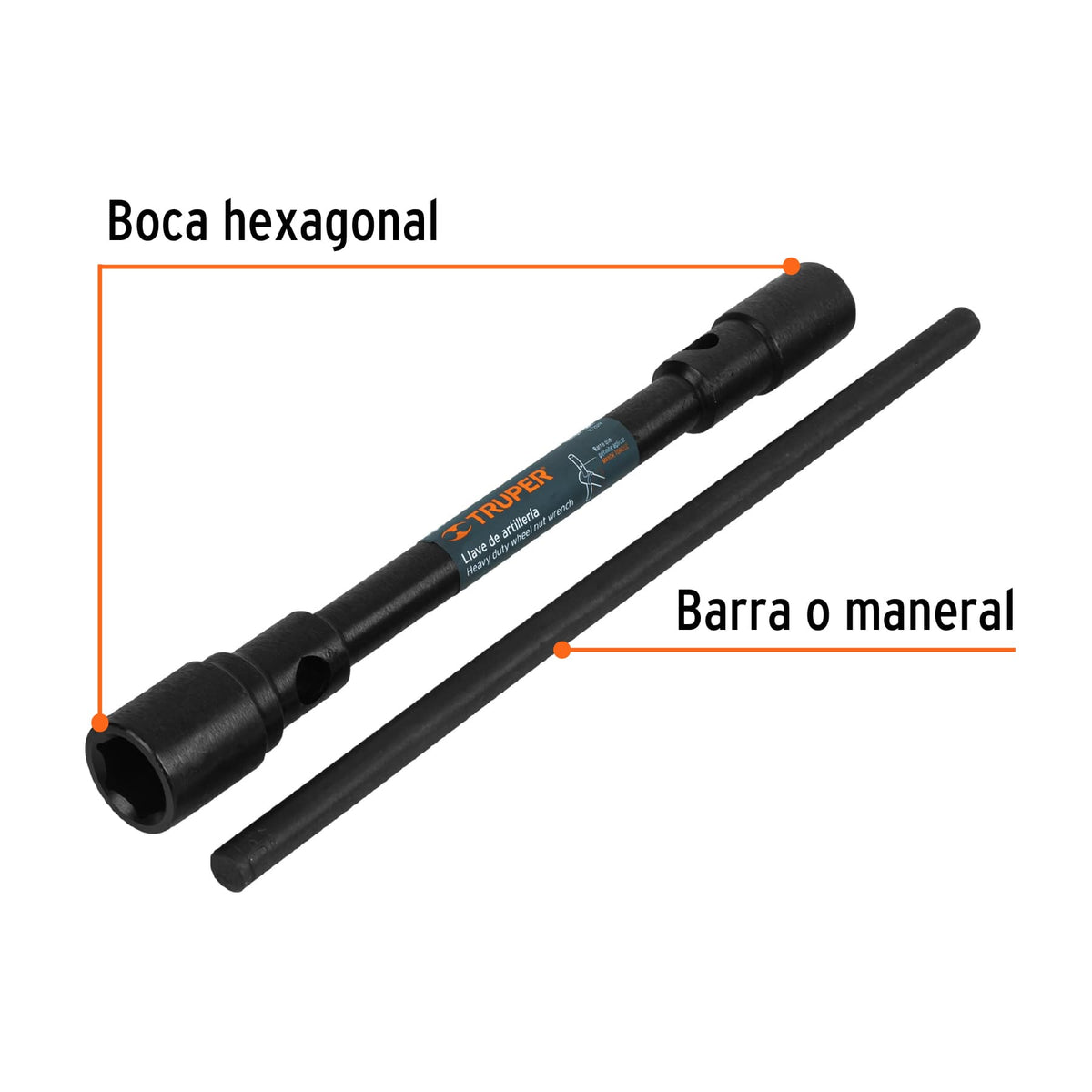 Llave de Artillería 1-1/16 X 1-1/4' Boca Hexagonal, Truper