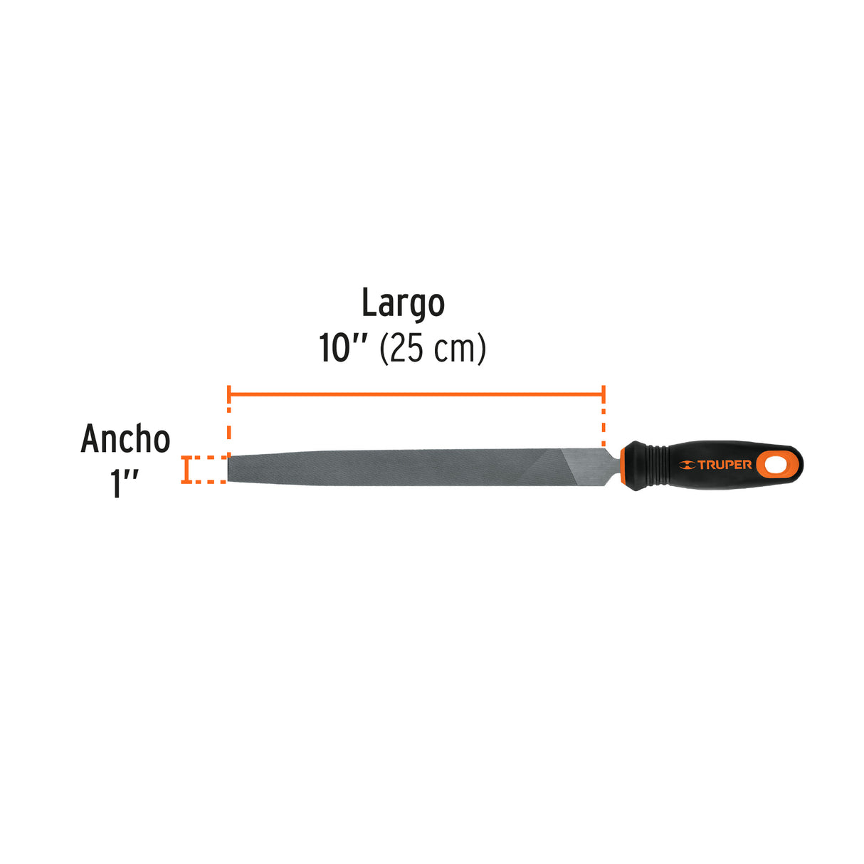 Lima Plana Muza 10' con Mango Doble Inyección, Truper