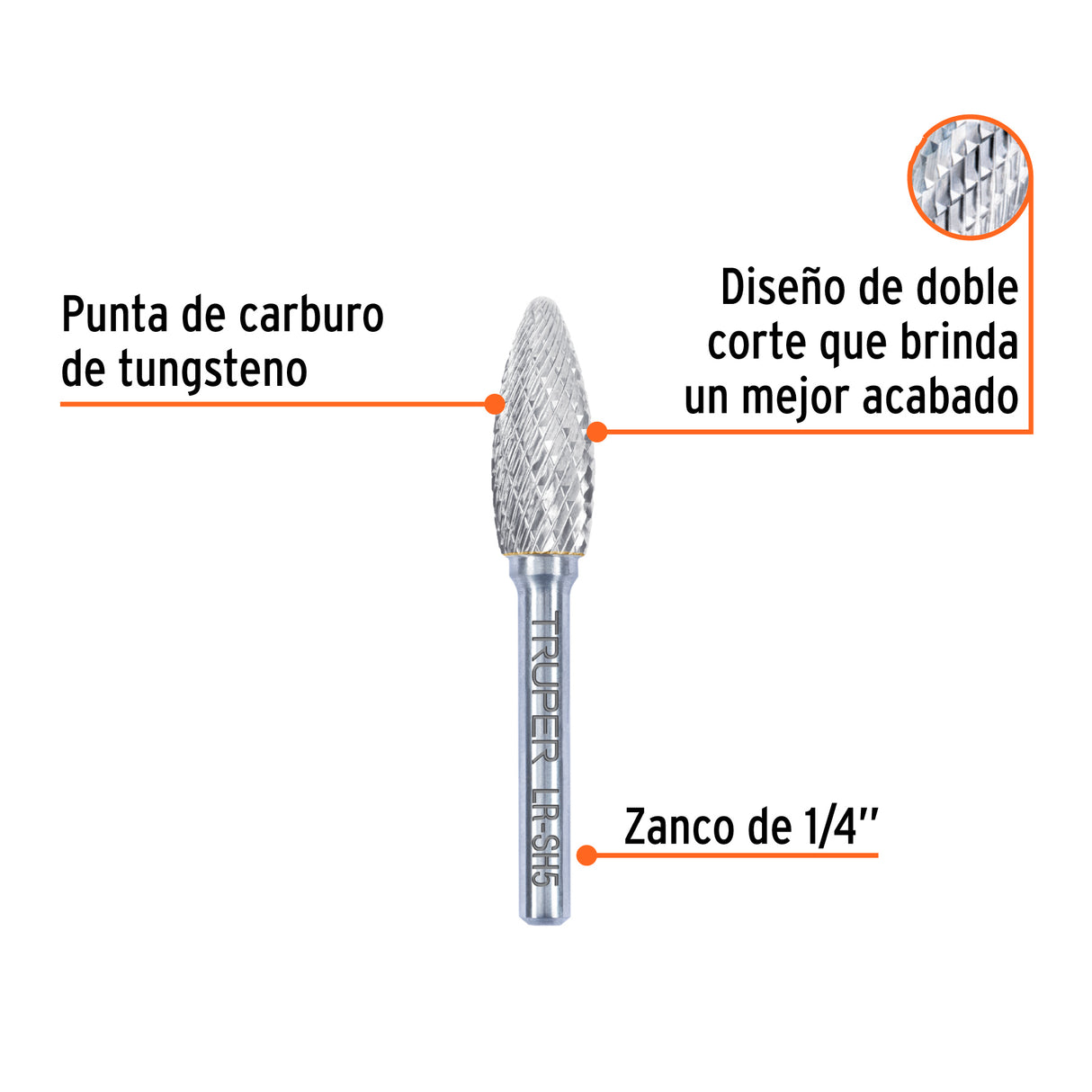 Lima Rotativa Punta Flama, 13 mm, Truper