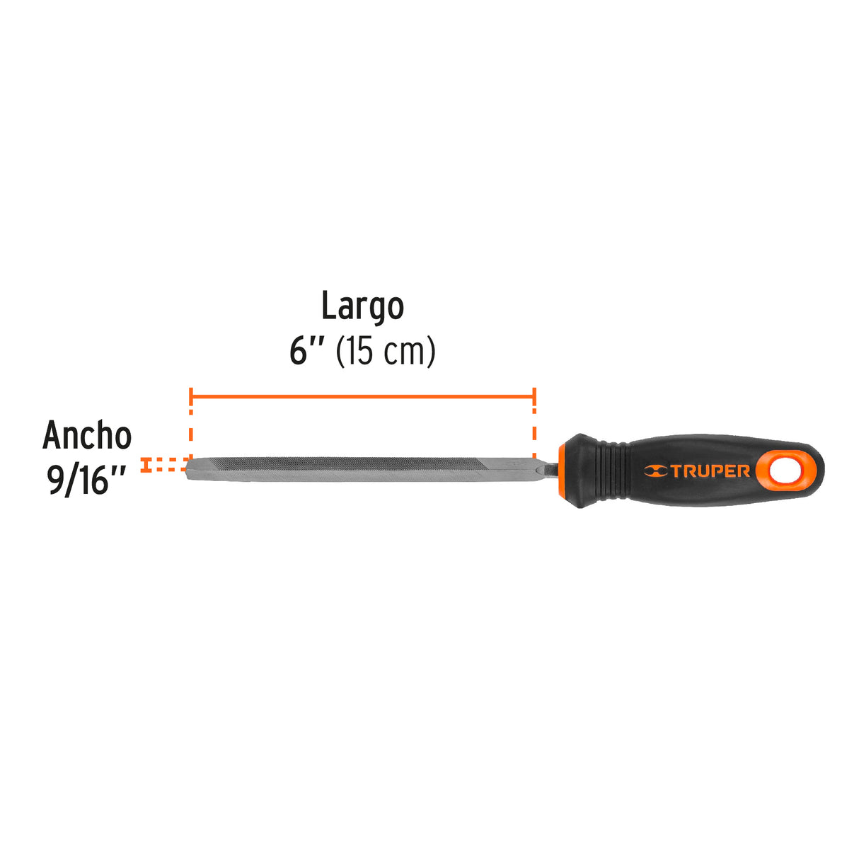 Lima Triángulo Pesado 6', 34 Dpp con Mango Doble Inyección