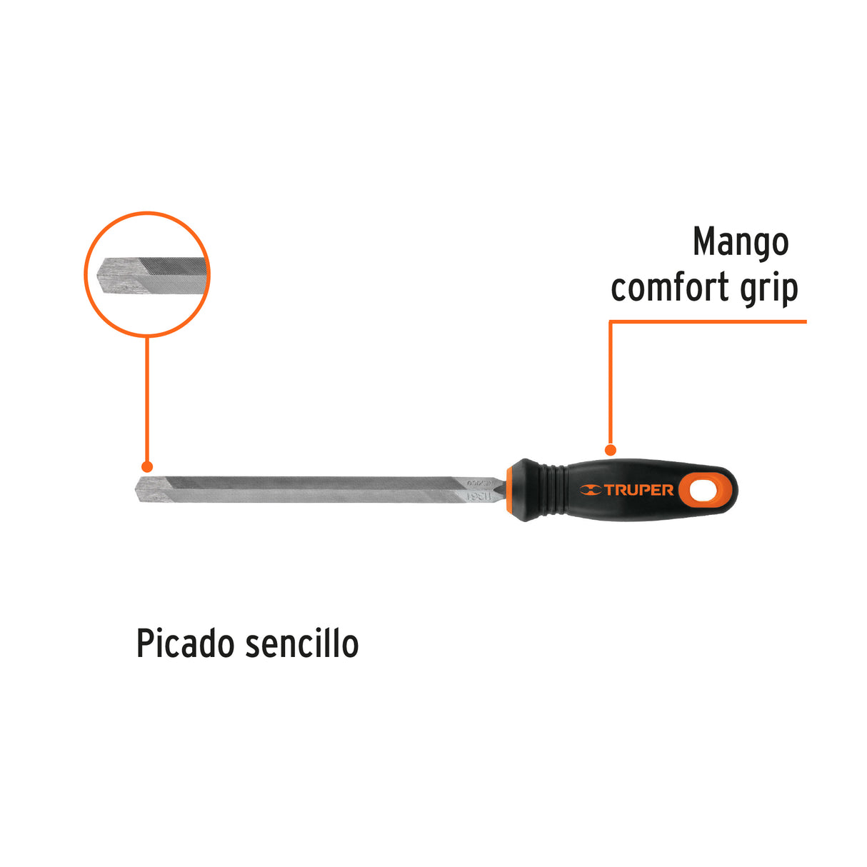 Lima Triángulo Pesado 8', 32 Dpp con Mango Doble Inyección