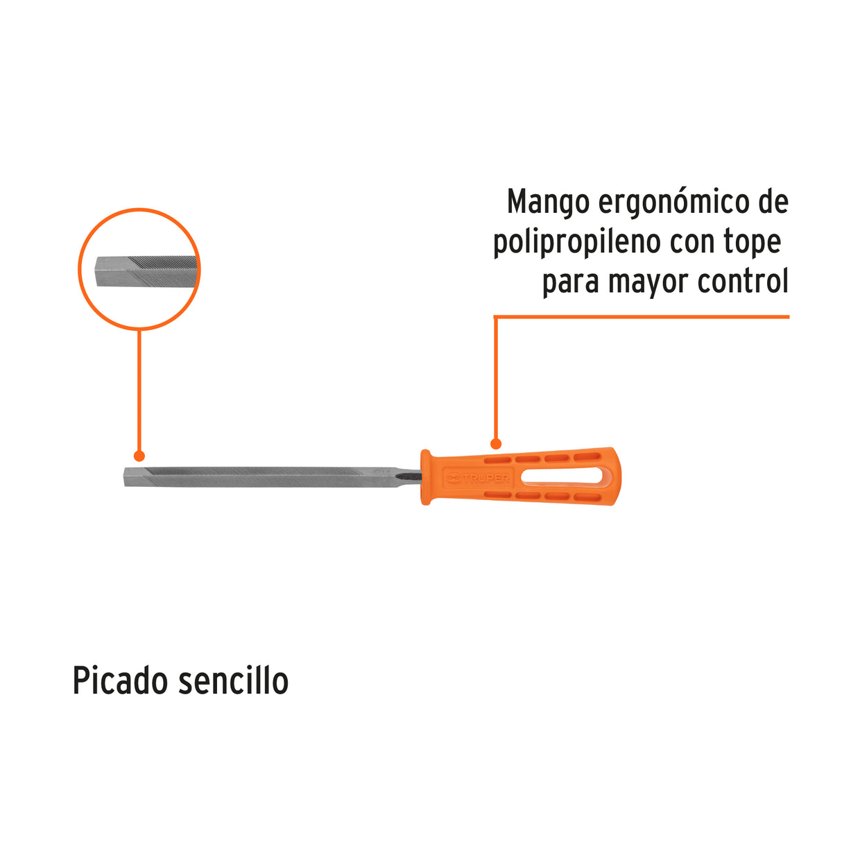 Lima Triangular 6' para Machete, 34 Dpp, con Mango, Truper