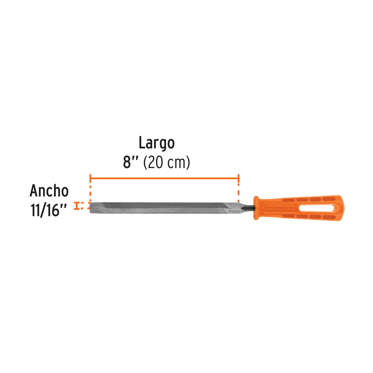 Lima Triangular 8' para Machete, 36 Dpp, con Mango, Truper