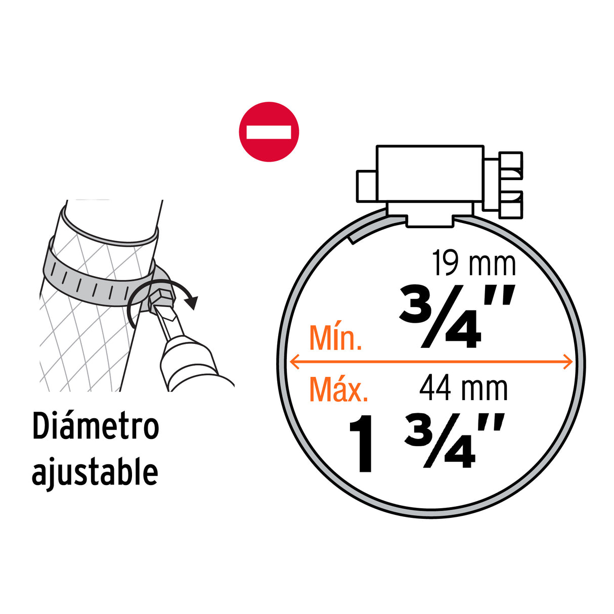 Bolsa C/2 Abrazaderas sin Fin #20, 3/4 - 1-3/3', Truper