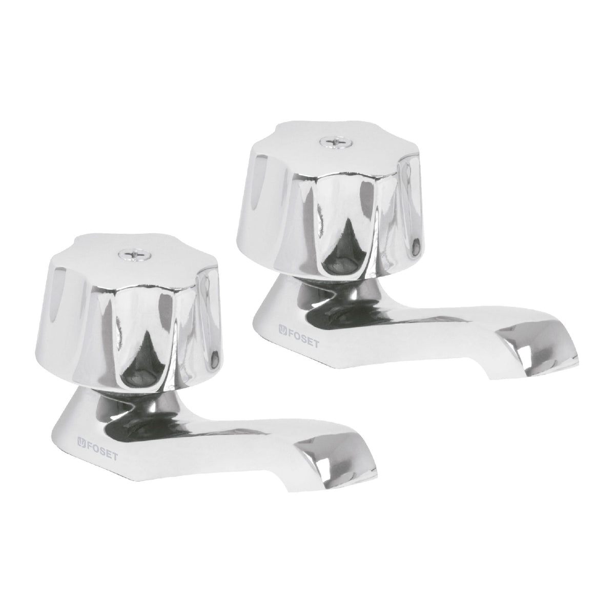 Juego 2 Llaves Individuales para Lavabo, Manerales Metálicos