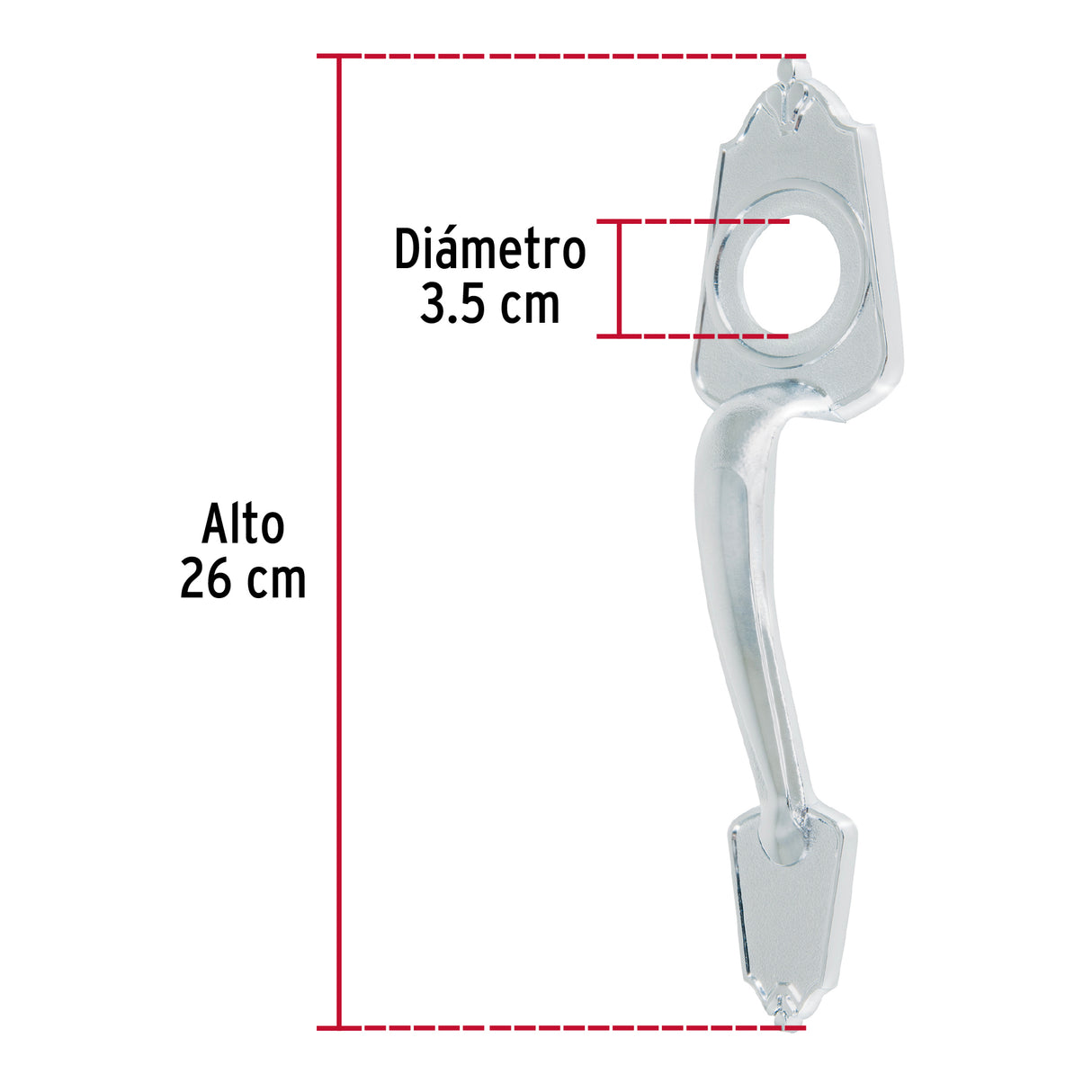 Chapetón Metálico para Puerta, Acabado Cromo Mate