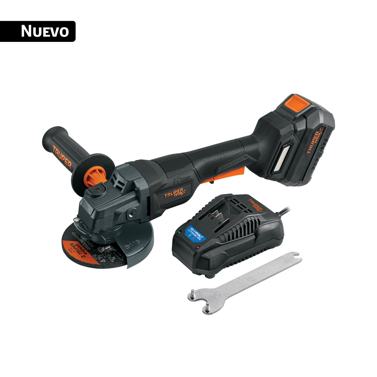 Esmeriladora 4-1/2', 20 V, Int. Paleta, 1 Batería 4 Ah, Max