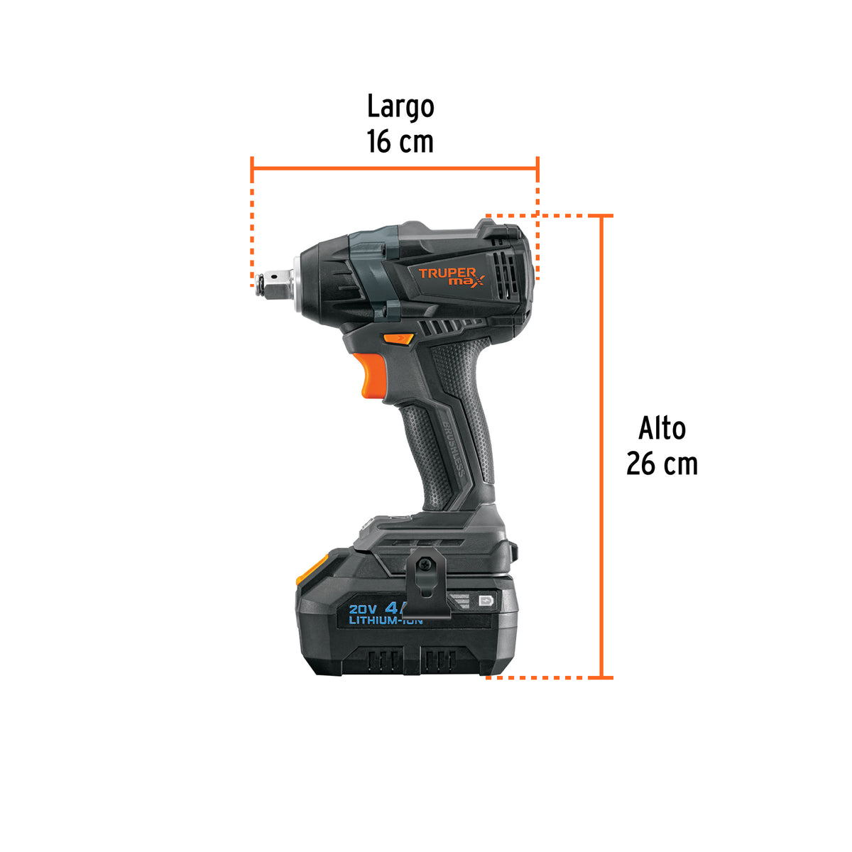 Llave de Impacto 1/2', 20 V, 155 lb/ft, 1 Batería 4 Ah, Max