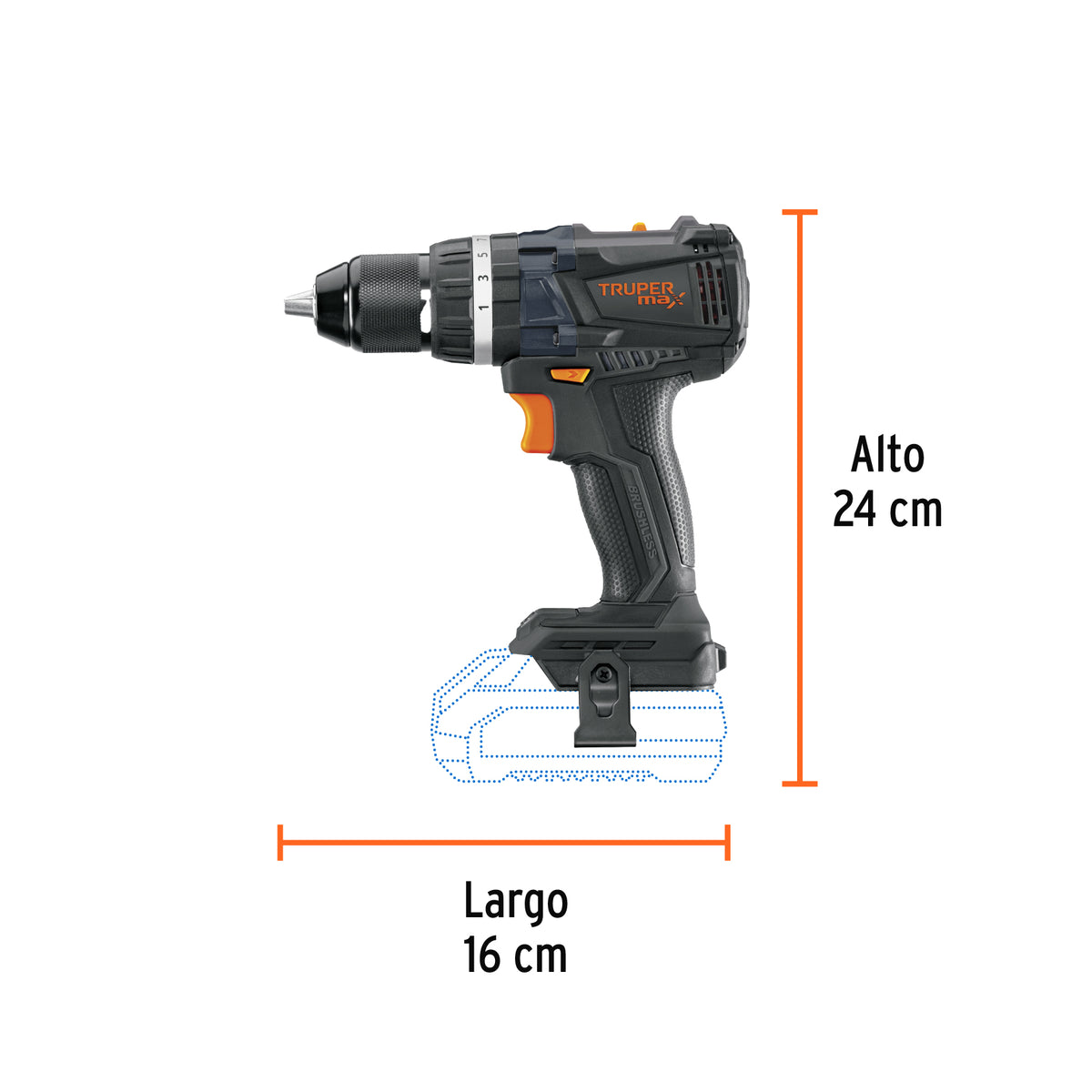 Rotomartillo 1/2', 20 V, sin Accesorios, Max