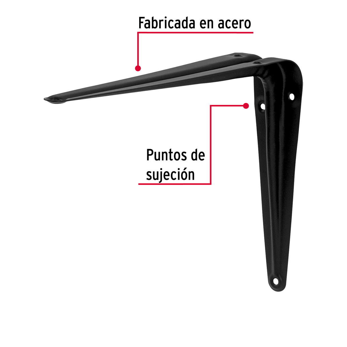 Ménsula de Acero Negra 6 X 8', Fiero
