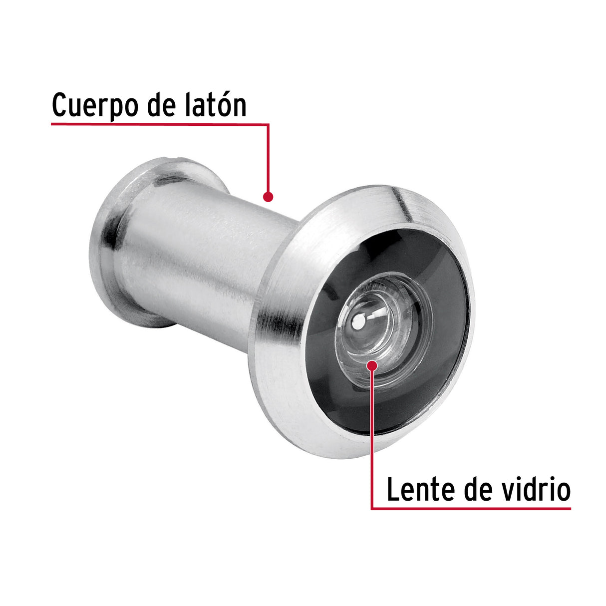 Mirilla de Seguridad Acabado Cromo Mate, Hermex