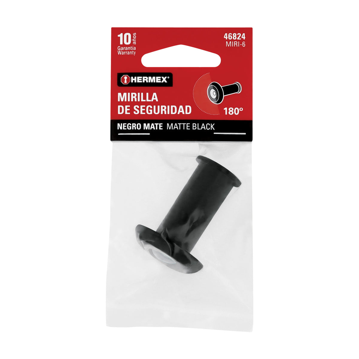 Mirilla Seguridad Acabado Negro, Hermex