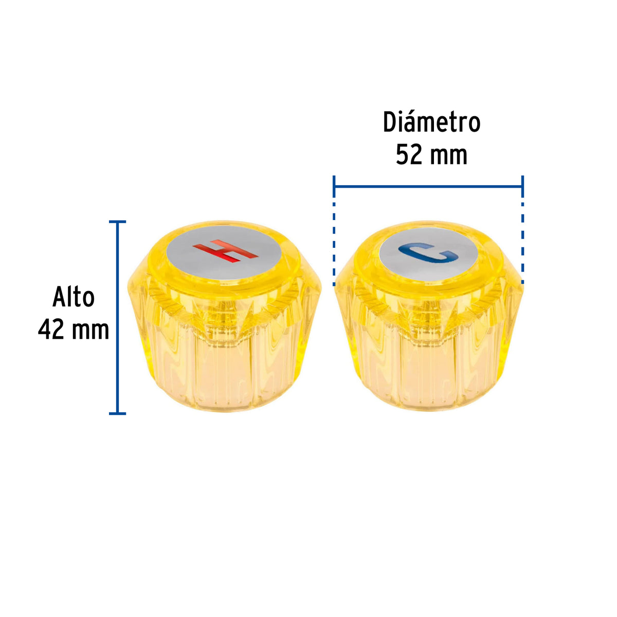 Juego 2 Manerales Acrílico Ámbar para Lavabo y Fregadero, Basic