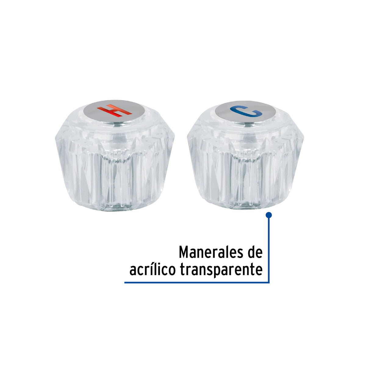 Juego 2 Manerales Acrílico Trans para Lavabo y Fregadero, Basic