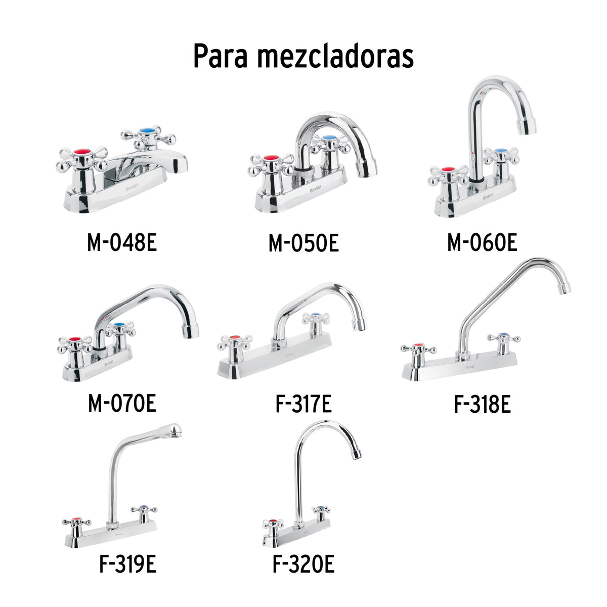 Juego de Manerales de Cruceta para lav-fregadero, Cromo, Basic