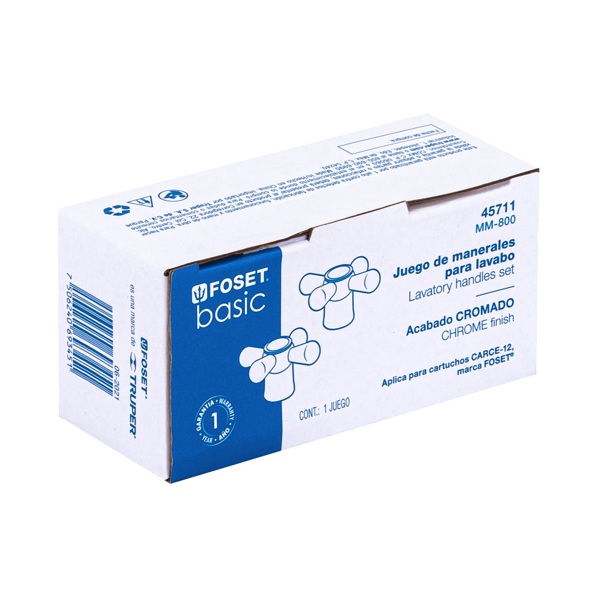 Juego de Manerales de Cruceta para lav-fregadero, Cromo, Basic