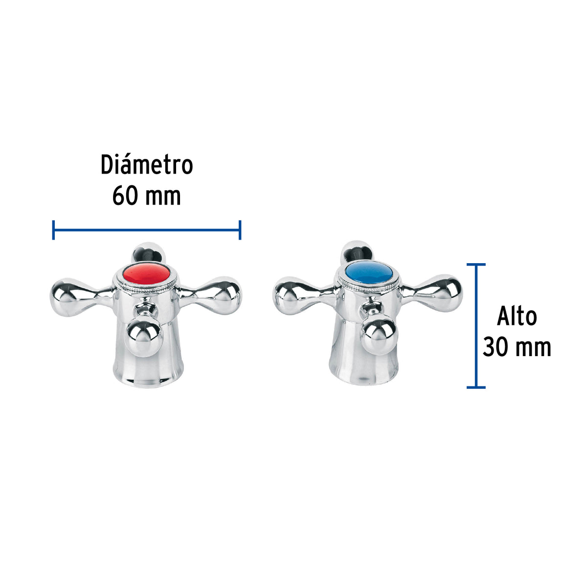 Juego de Manerales de Cruceta para lav-fregadero, Cromo, Basic