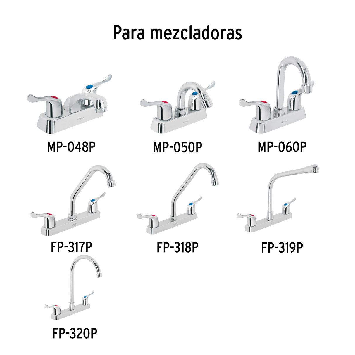 Juego de Manerales de Palanca para lav-fregadero, Cromo, Basic