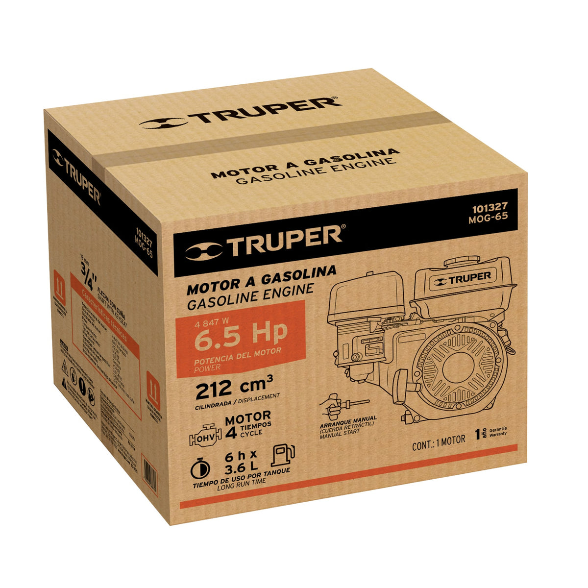 Motor a Gasolina 6.5 HP, Truper
