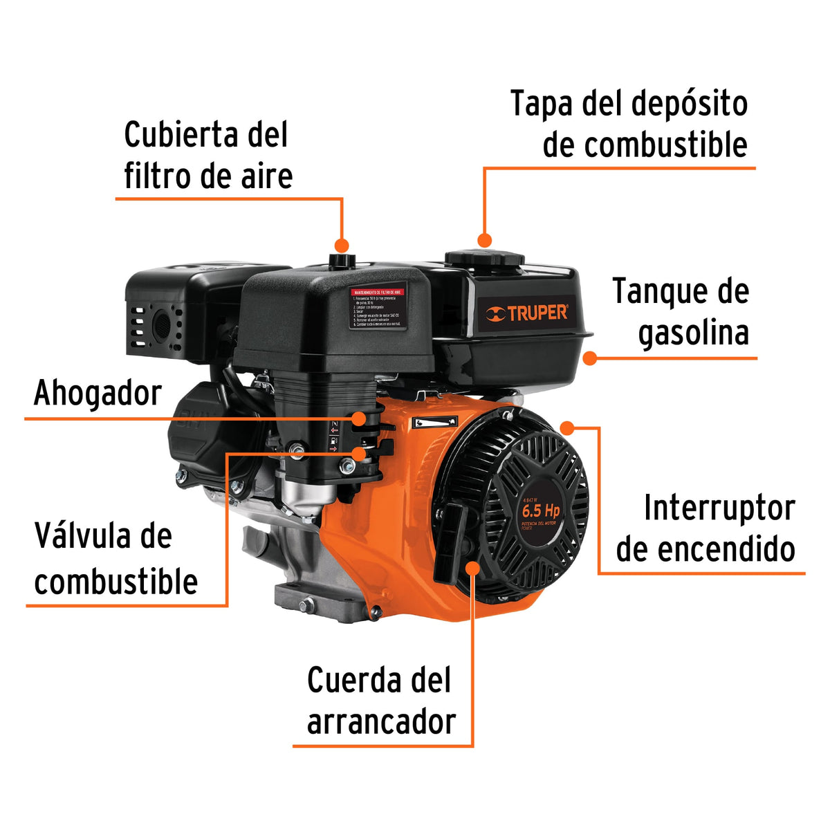 Motor a Gasolina 6.5 HP, Truper
