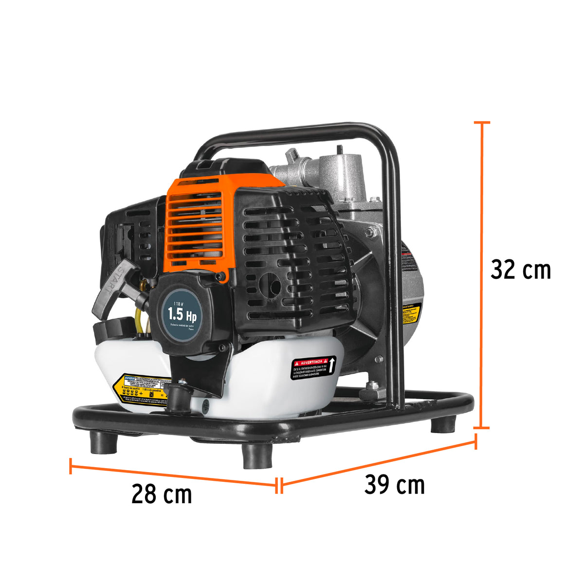 Motobomba Autocebante 1'X1', Gas. 1-1/2 HP, Agrícola, Truper