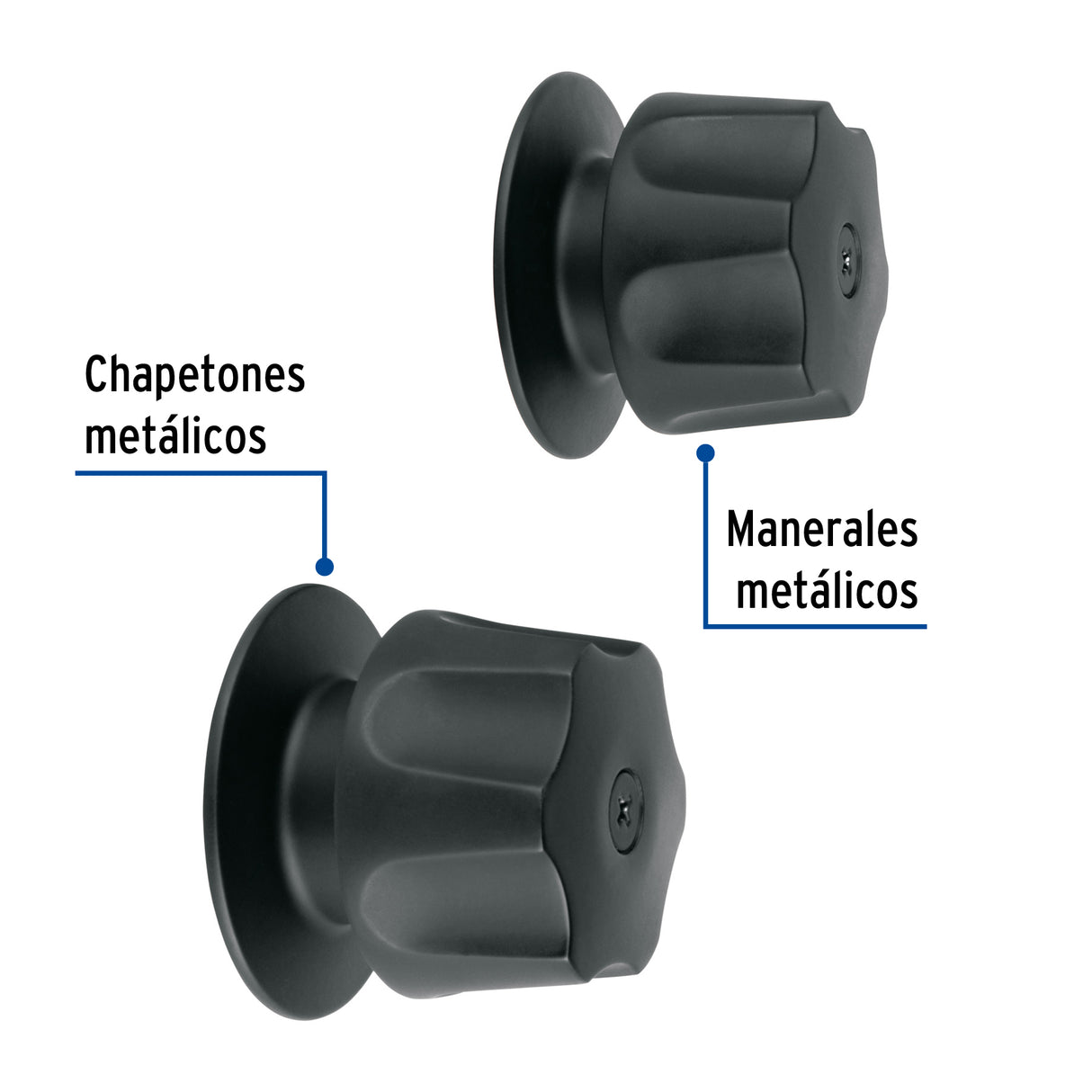 Juego de 2 Manerales Hex. Metálicos Negro para Regadera, Basic