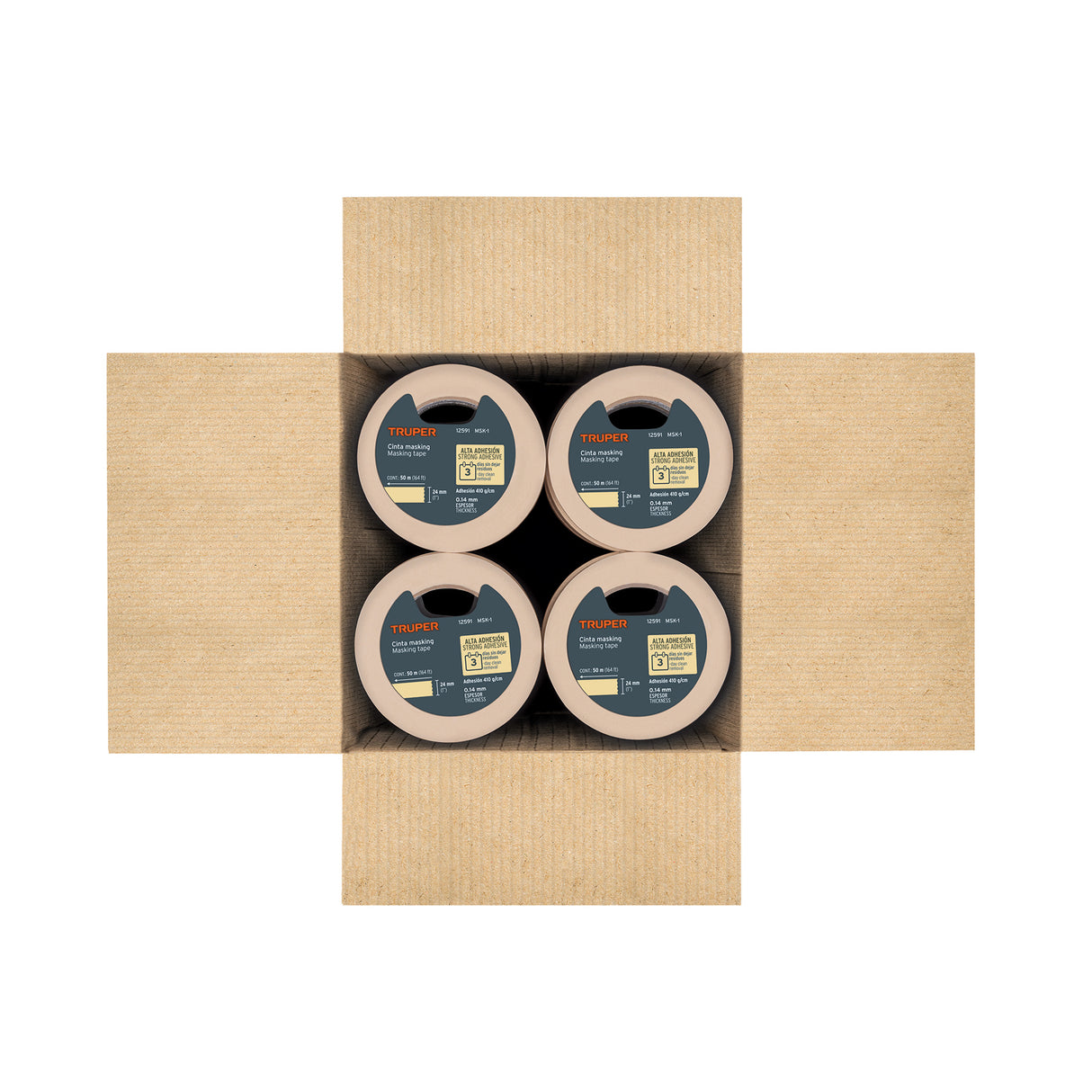 Cinta Masking Tape de 1' X 50 m, Truper