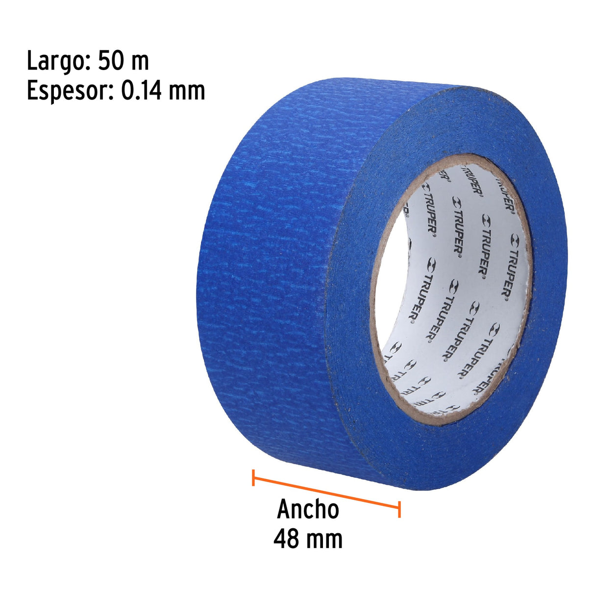 Cinta Masking Tape Azul de 2' X 50 m para Pintor, Truper