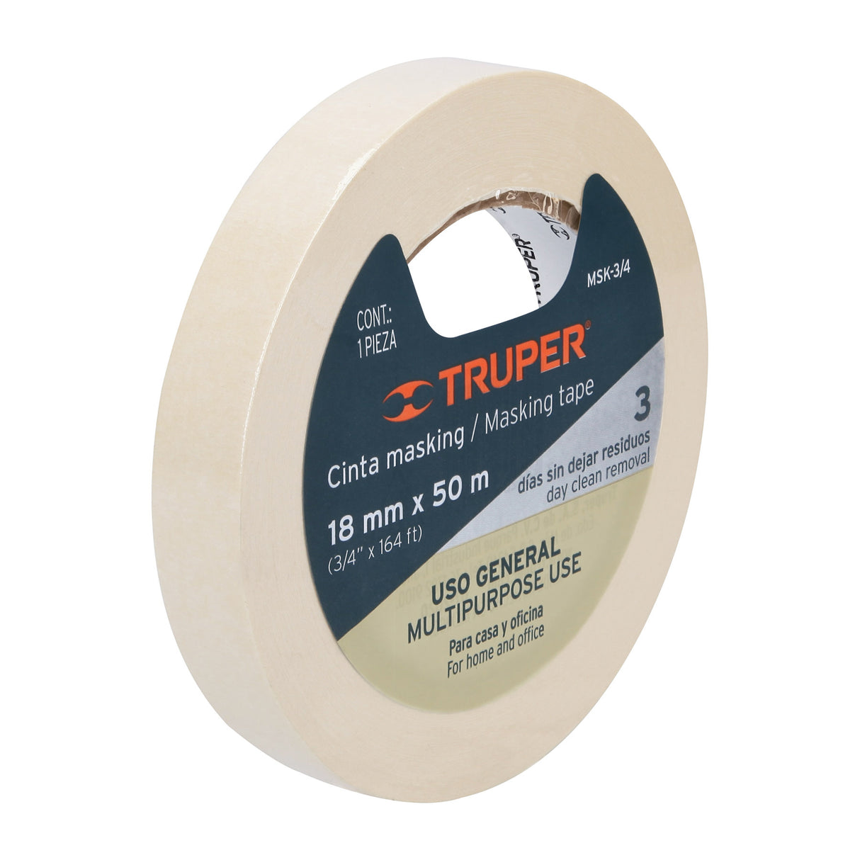 Cinta Masking Tape de 3/4' X 50 m, Truper