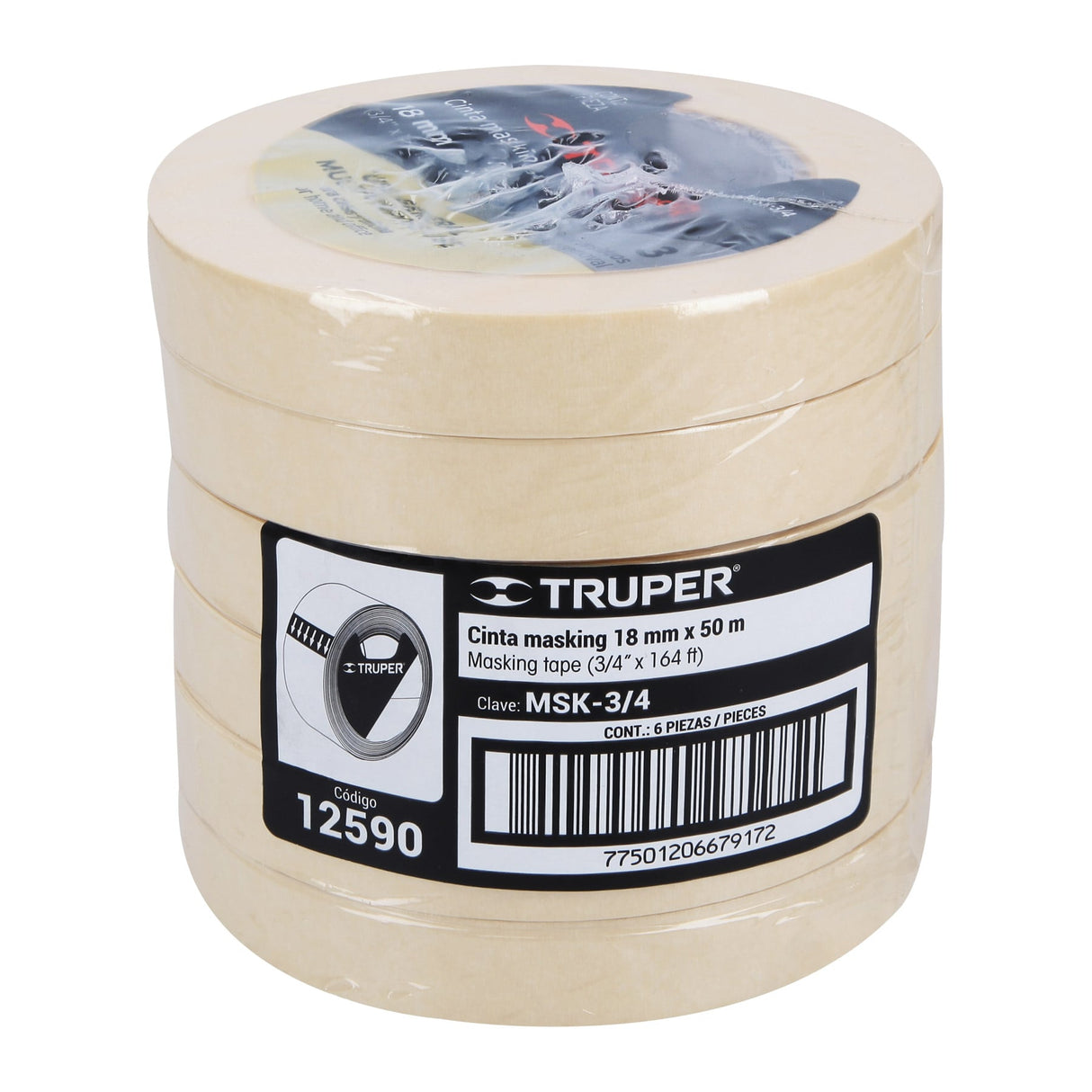 Cinta Masking Tape de 3/4' X 50 m, Truper