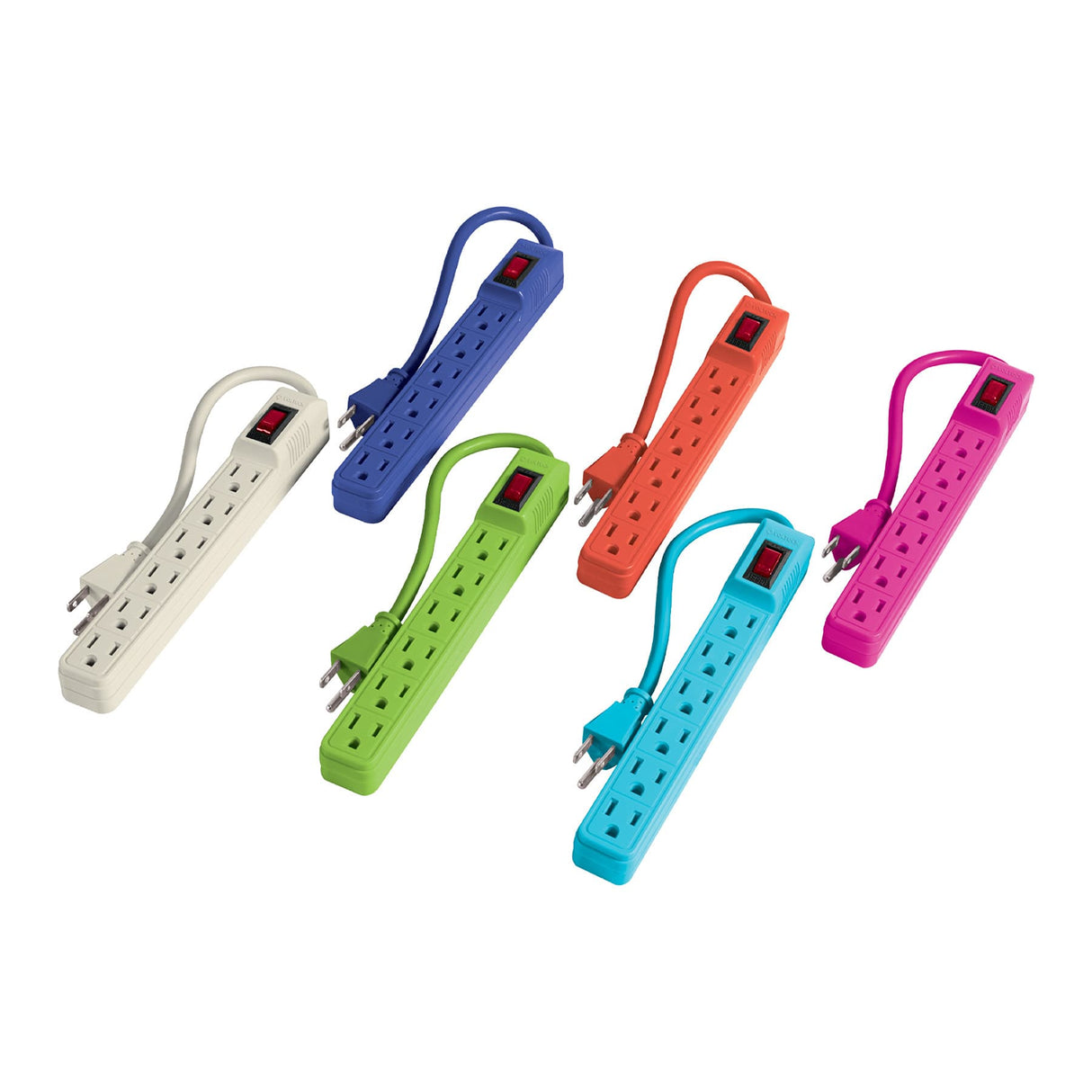 Multicontacto 16 AWG Doméstico 6 Entradas, Colores a Granel