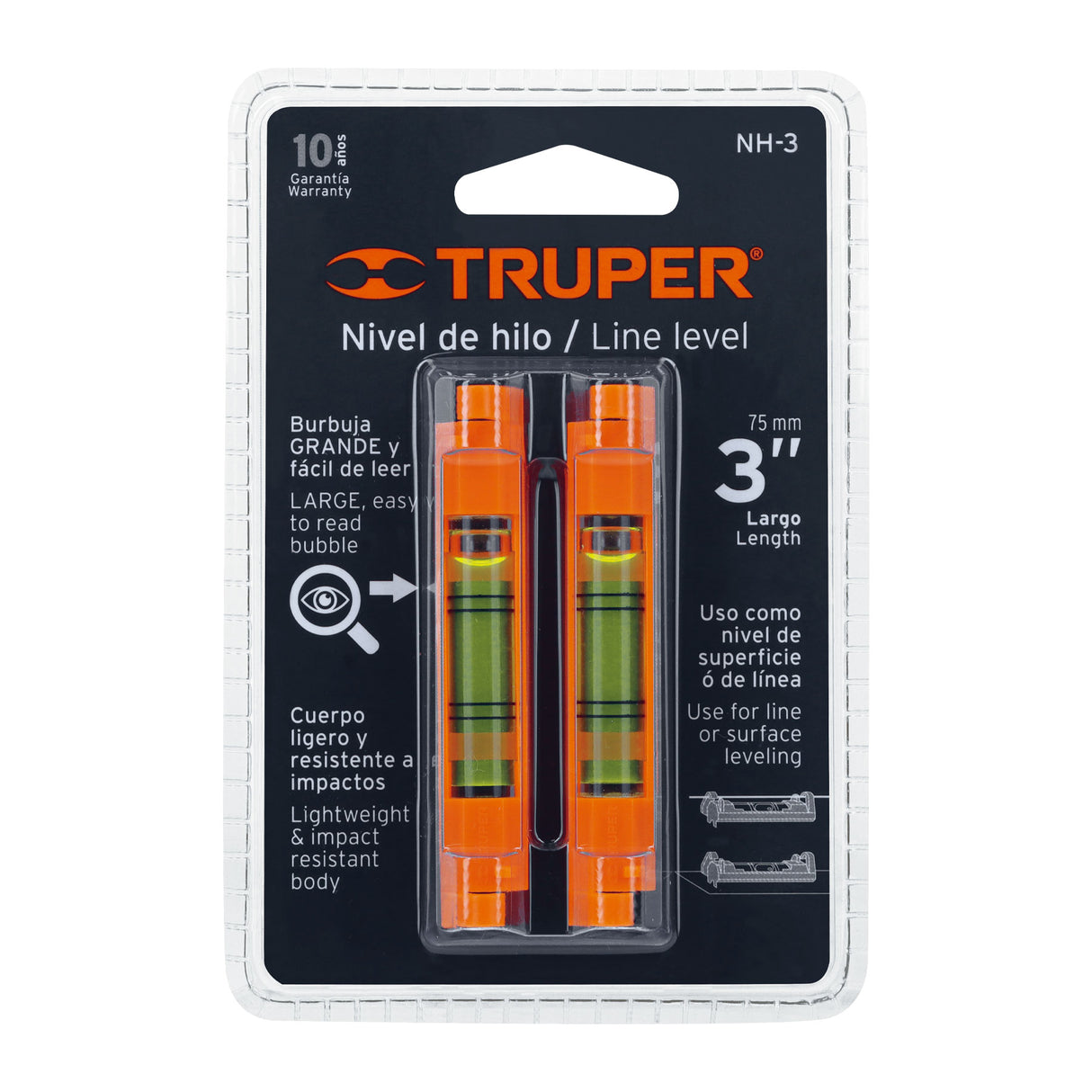 Blíster con 2 Niveles de Hilo Burbuja Grande Fácil Lectura