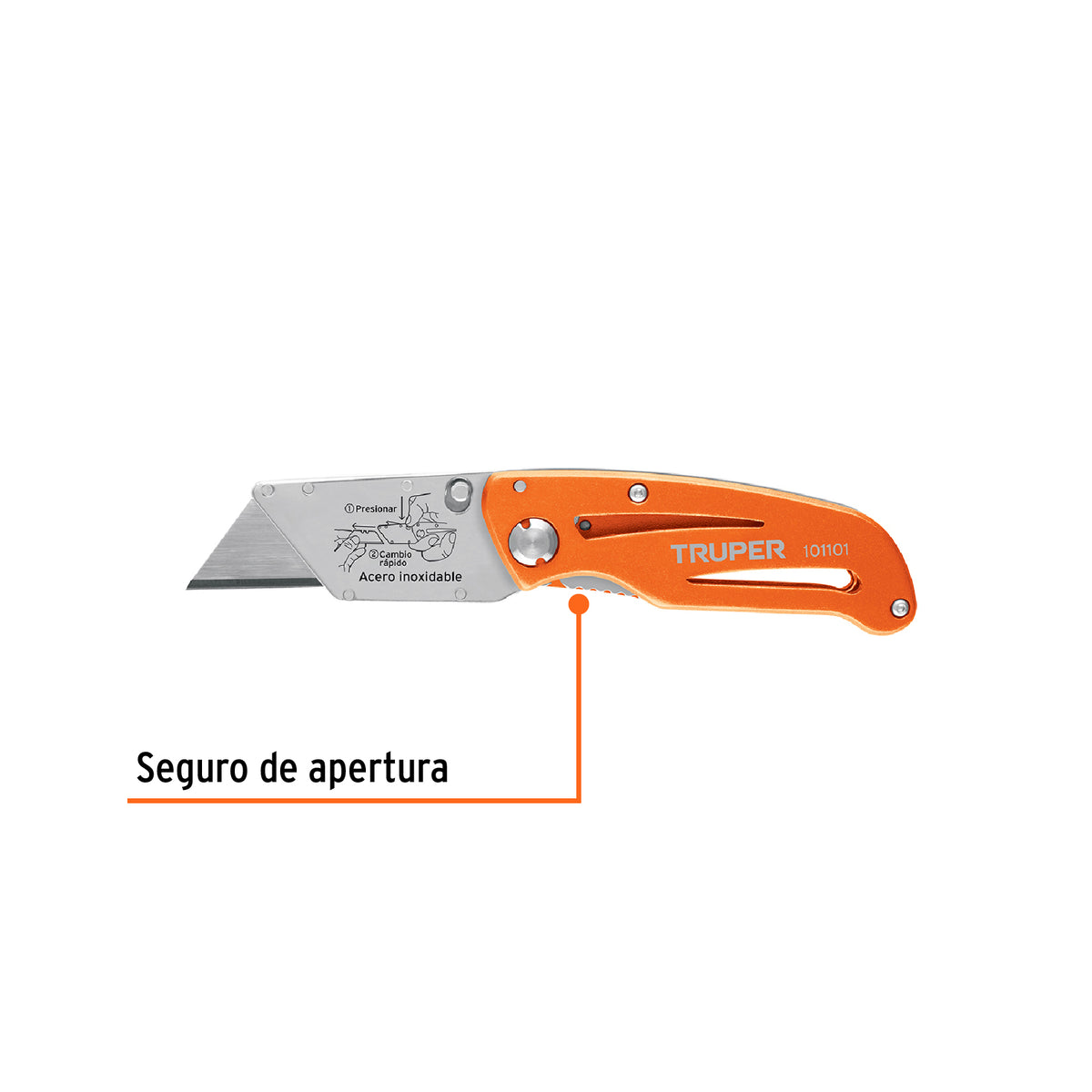 Navaja Abatible 6' Cuerpo de Aluminio y Acero Inox, Truper