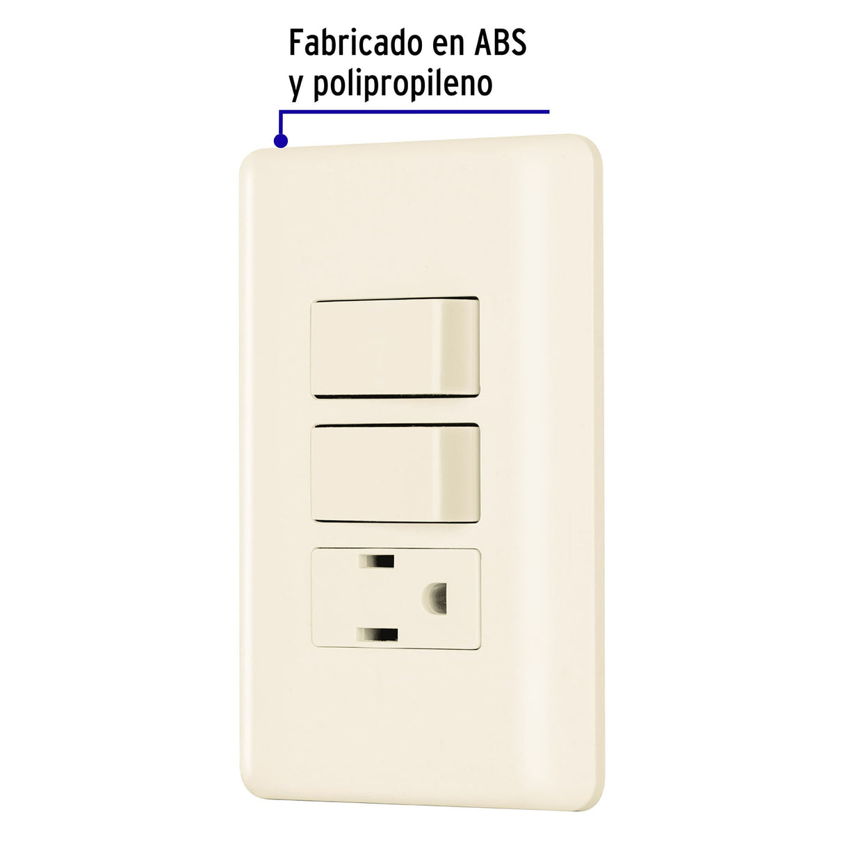 Placa Armada 2 Interruptores y Contacto, Marfil, Basic