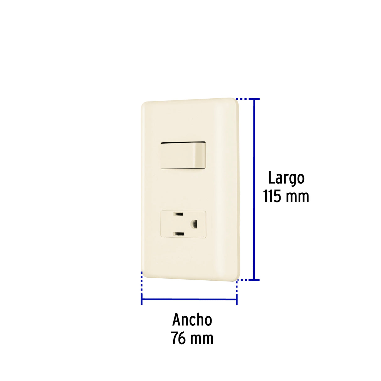 Placa Armada Interruptor y Contacto, Marfil, Volteck