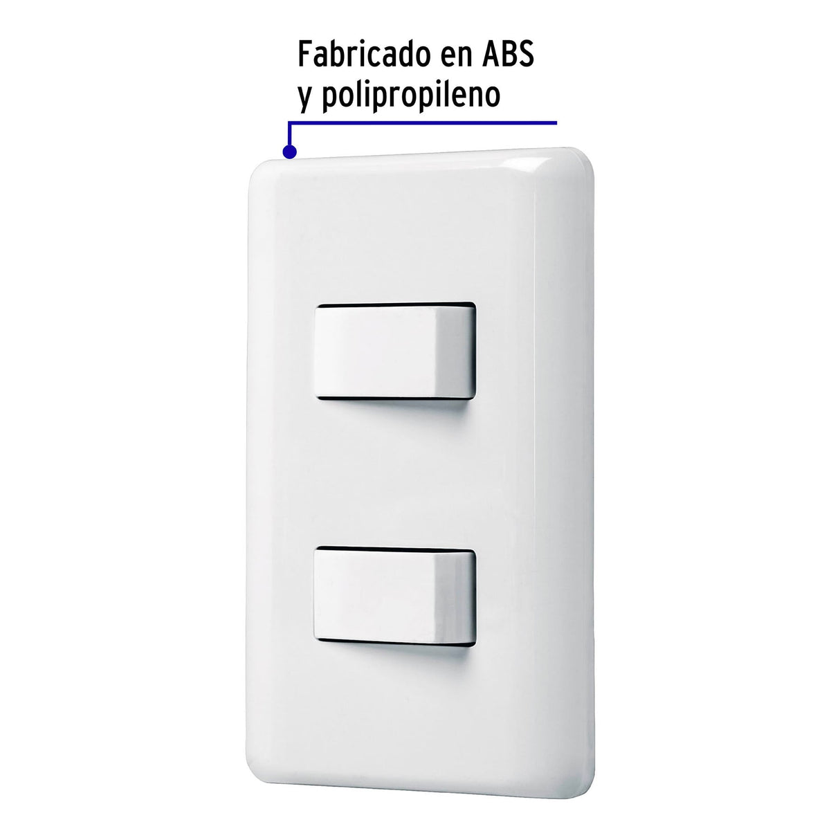 Placa Armada con 2 Interruptores Sencillos, Volteck Basic