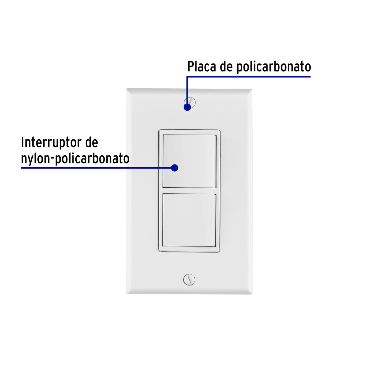 Placa Armada Interruptor Sencillo y de 3 Vías Classic