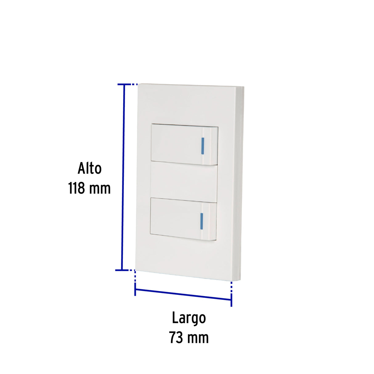 Placa Armada 2 Interruptores, 1 Módulo, Española, Blanco